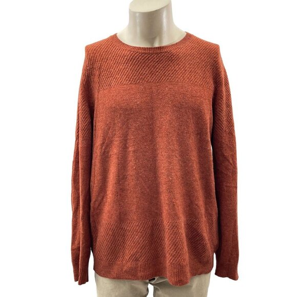 A.P.C Lambs Wool Crewneck Pullover Sweater Orange Mens Medium - Picture 1 of 13